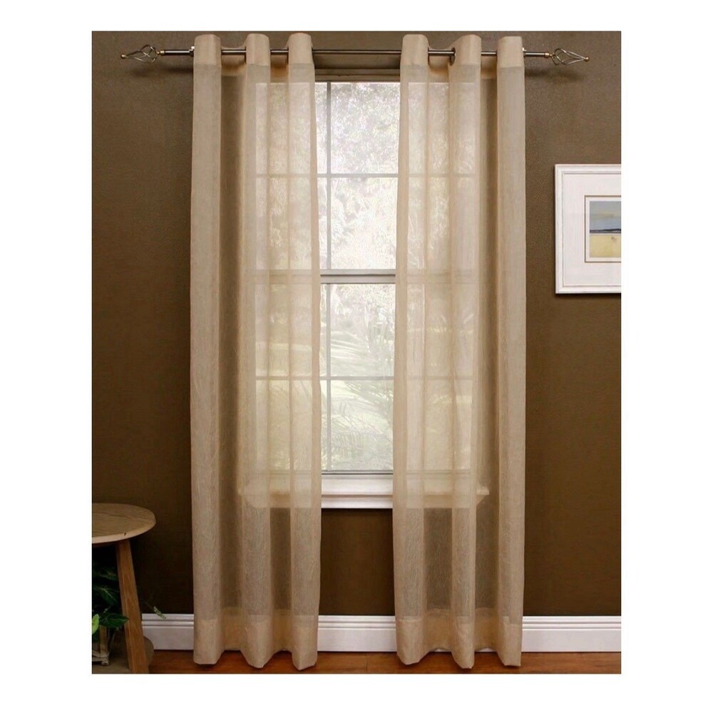 Miller Curtains Preston 48 X 84-inch Grommet-top Sheer Panel Linen Set Of 2